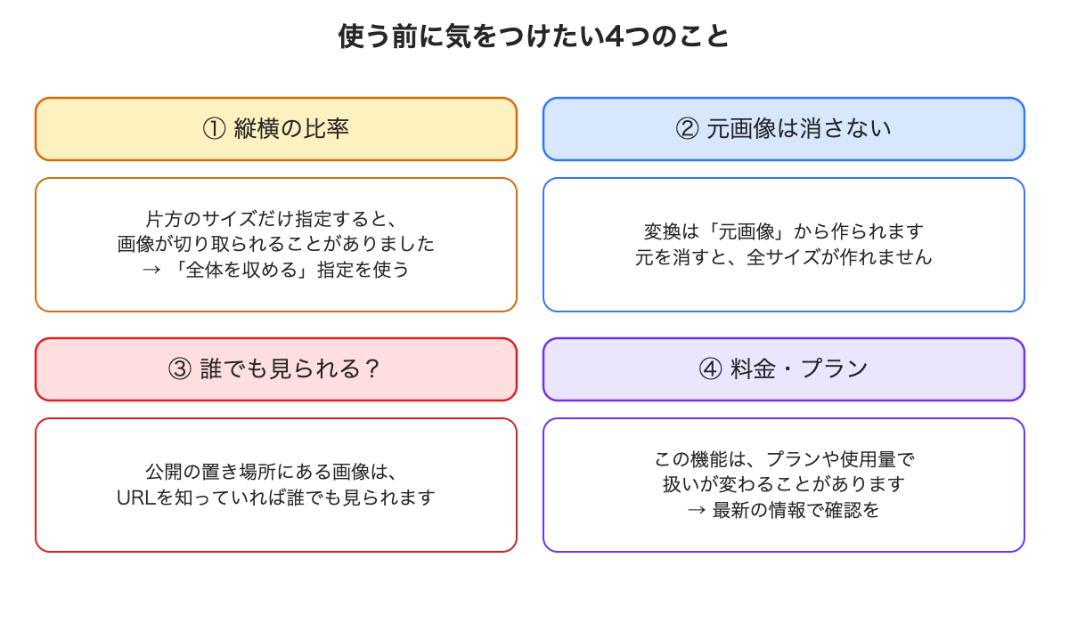 使う前に気をつけたい4つのこと